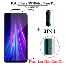 3-в-1 закаленное cтекло-редми-ноут-8-про cтекло Redmi-Note-8-Pro Экран протектор объектива cтекло Стикеры для Xiaomi Redmi Note 8 8T прозрачная наклейка на заднюю часть cтекло на редми нот 8 про cтекло redmi note8 pro