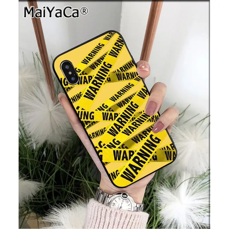 MaiYaCa желтый предупреждающий ТПУ силиконовый чехол для телефона, чехол для Apple iphone 11 pro 8 7 66S Plus X XS MAX 5S SE XR