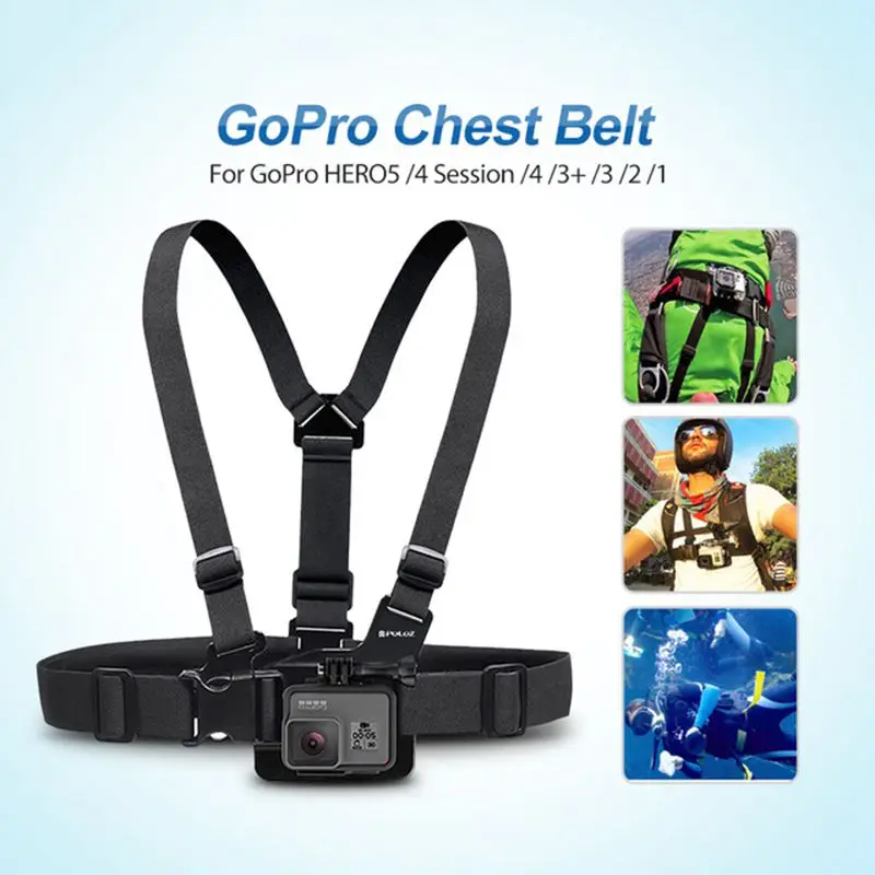 PULUZ для Go Pro Аксессуары Регулируемый ремень для крепления нагрудный ремень для GoPro HERO5 HERO4 Session HERO 5 4 3+ SJ4000 и для Xiaomi Yi