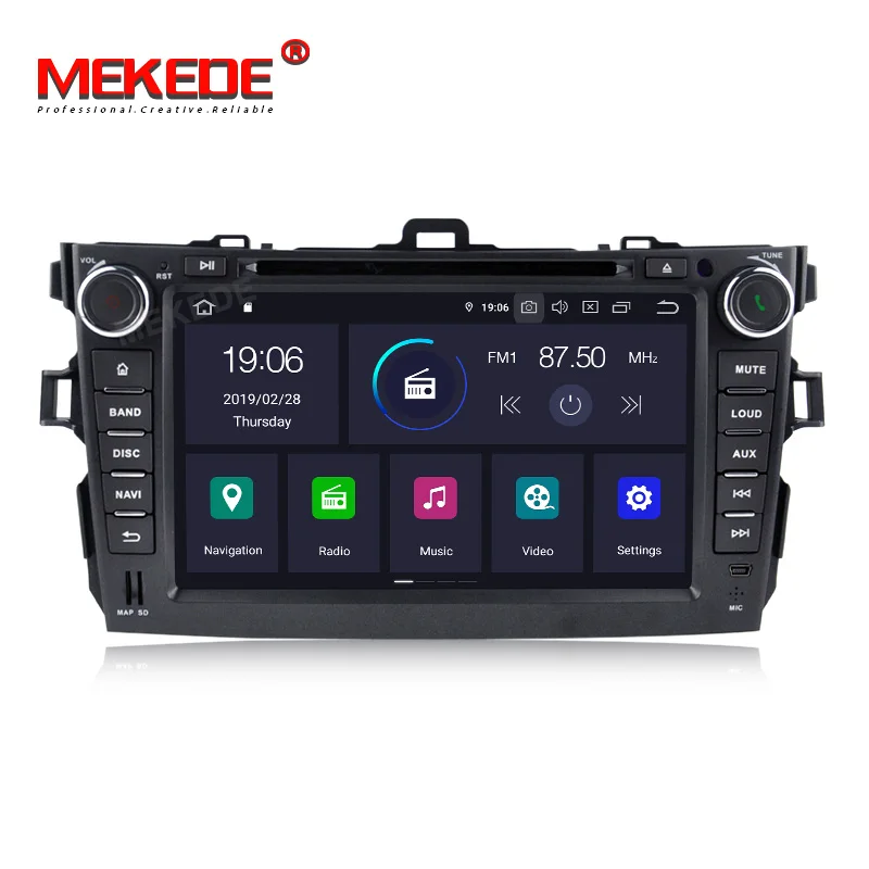 Clearance MEKEDE Android9.0 4G RAM 64G ROM HD screen 1024*600 Car DVD For toyota corolla 2006-2011 with WIFI 4G radio RDS ipod 1