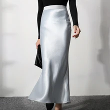 TVVOVVIN зимняя атласная матовая юбка, сексуальная посылка, высокая талия, Тонкий темперамент, элегантный светильник, юбка PC318