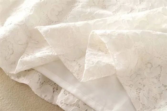 Корейское роскошное Сексуальное Женское Платье Vestido белое кружевное с v-образным вырезом однотонное белое платье с короткими рукавами длиной до колена женское элегантное платье