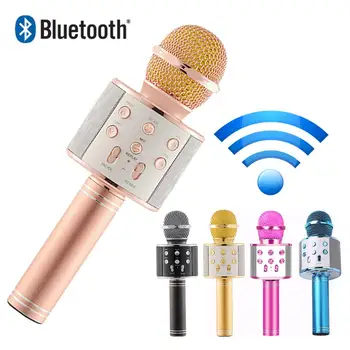

High Sound Quality Bluetooth Wireless Microphone Karaoke MIC - KTV Music Player Singing Recorder Handheld Microphone Mic 1800Mah