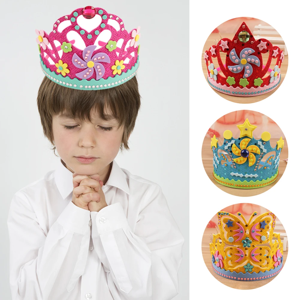Красивый подарок на день рождения для детей, креативная корона, цветы, звезды, узоры, искусство для детей, сделай сам, новые игрушки для рукоделия, вечерние украшения, подарок