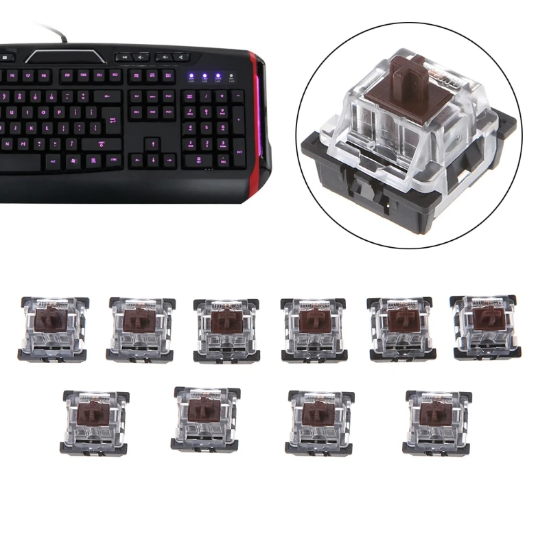 10 шт. 3 Pin KeyCaps коричневый механический переключатель клавиатуры для Cherry