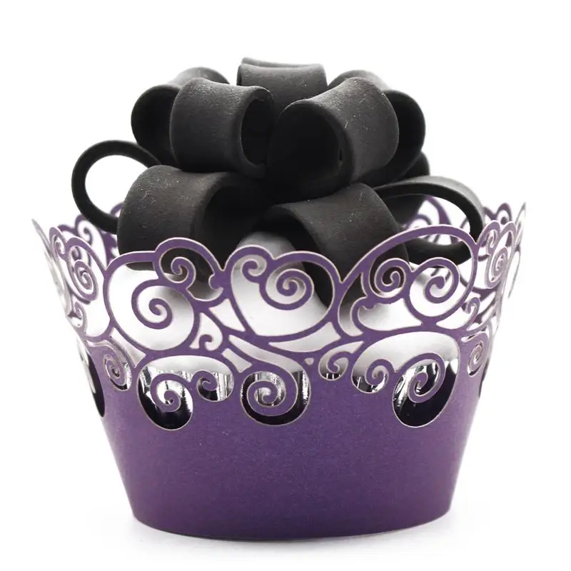 Обертки для кексов, 60 филигранных художественных бумажных стаканчиков для выпечки тортов, Маленькая кружевная лоза, чехол для выпечки кексов, лотки для свадебной вечеринки