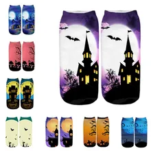 Повседневные рабочие носки 3D Хэллоуин Тыква Печать средние спортивные носки W830