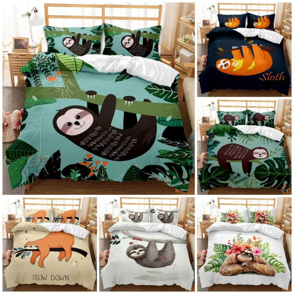 

3D Bradypode Print Bedding Set Animal Printing Duvet Cover Sets Pillowcase US/AU/EU Twin/Full/Queen/King Size Comforter Set