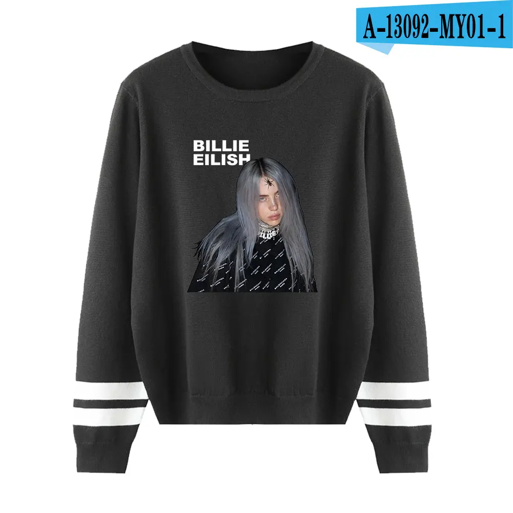 As picture Вязаные свитера Billie Eilish, парные свитера с круглым вырезом для мужчин и женщин, модные теплые свитера, уличная одежда, индивидуальные Повседневные свитера - Цвет: As picture