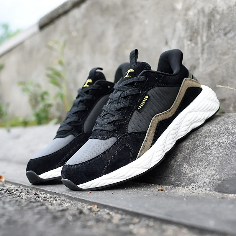Мужские и женские беговые кроссовки Treeperi Basf Boost Wave Runner v2 черные оливковые серая