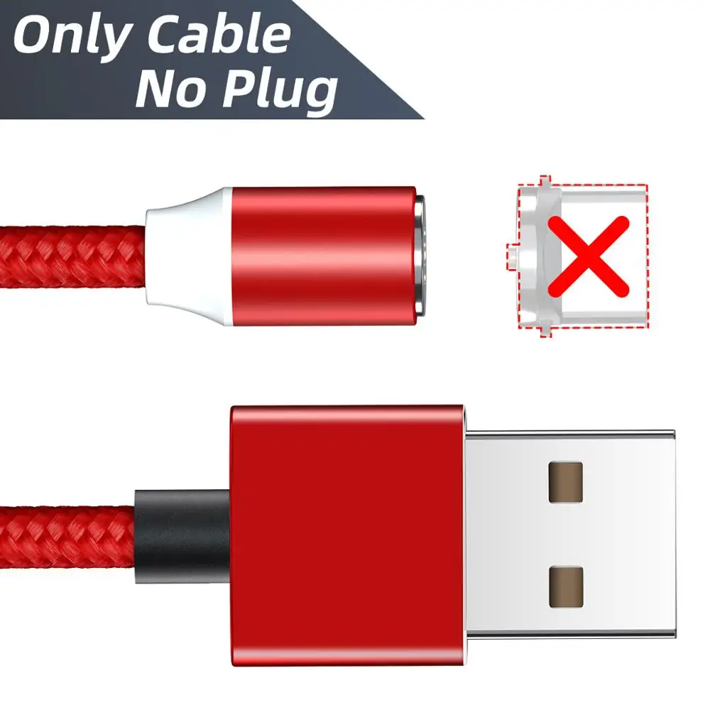 Only Red Cable FONKEN Магнитный кабель Micro usb type-C кабель для зарядки телефона Быстрый магнит зарядное устройство шнур для samsung huawei Redmi зарядный провод - Цвет: Only Red Cable