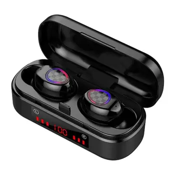 

V7 TWS Bluetooth 5.0 Earphones Wireless Headset With LED Digital Display Noise Reduction Phone Earphones Black HOT