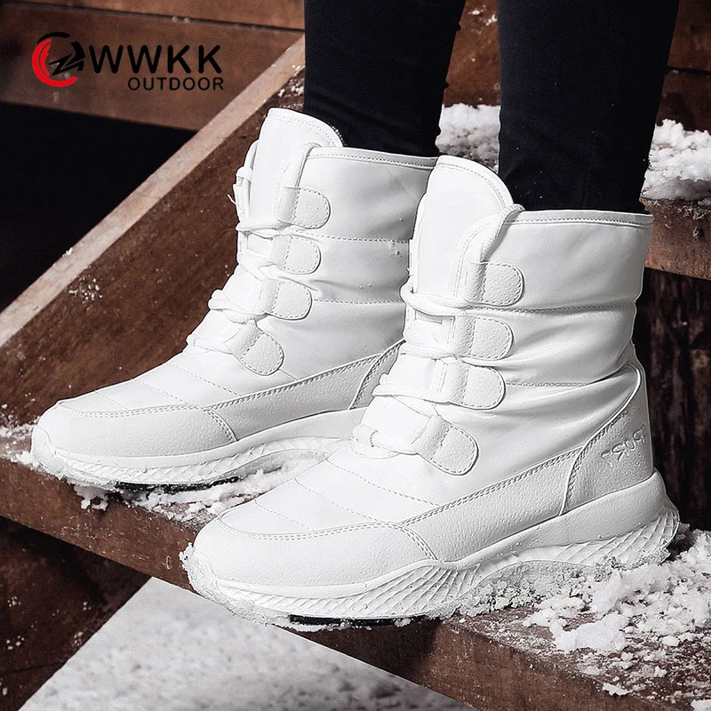 WWKK/женские зимние ботинки; коллекция 2019 года; зимние ботинки; женская обувь на плоской платформе; водонепроницаемая обувь; 2019; Botas Mujer botas