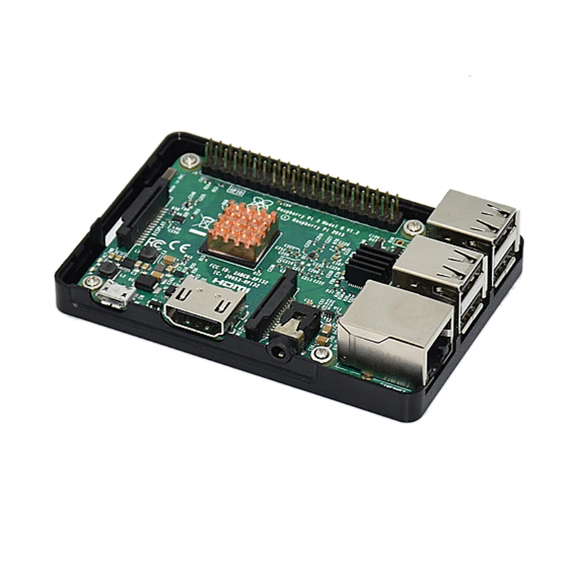 ABKT-V8 ABS Защитный корпус Оболочка Чехол Крышка для Raspberry Pi B+/2/3 Модель B(черный