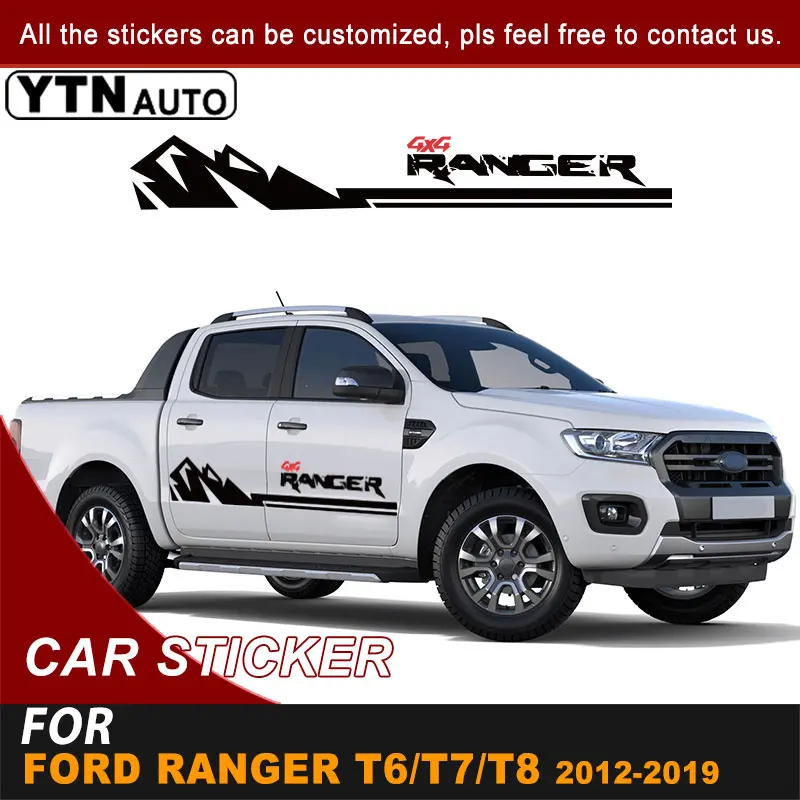 Strips with logo sticker for Ford Ranger side