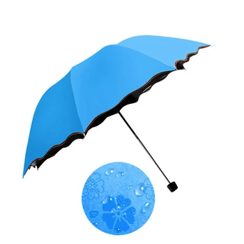 

Simple Fashion Women Umbrella Windproof Sunscreen Magic Flower Dome Ultraviolet-proof Parasol Sun Rain Folding Umbrellas DIN889