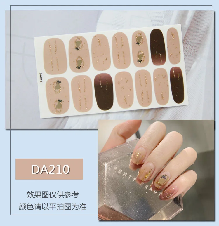 Lamemoria твердый дизайн ногтей наклейки-лак клей полный ногтей наклейки декоративный Маникюр Инструменты - Цвет: DA210