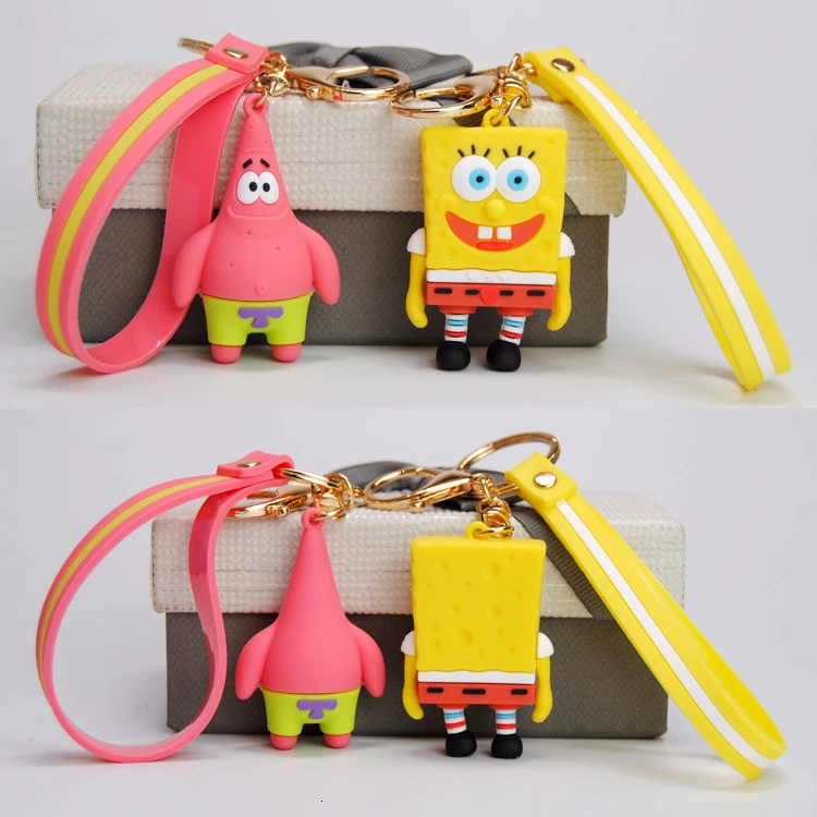 Cartoon SpongeBob Action Figure Toys Patrick Star & Squidward & Gary Model Collectible Doll Keychain Toy For Kid Christams Gifts