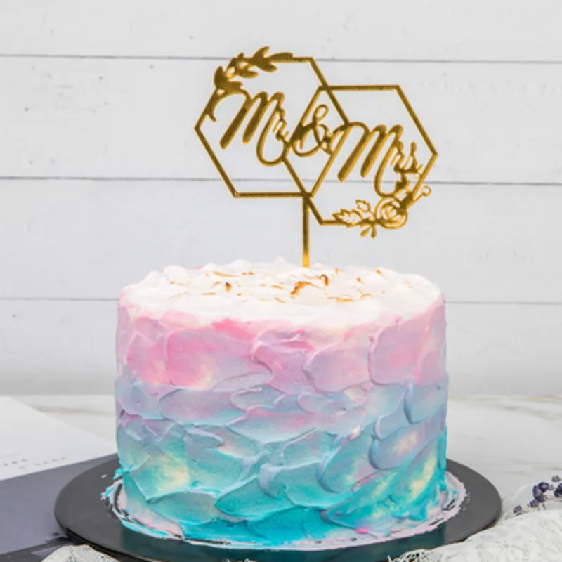 Золотой MR& MRS акриловые буквы Топпер для торта «С Днем Рождения» свадьбы и Помолвки торт украшения взрослых день рождения сувениры