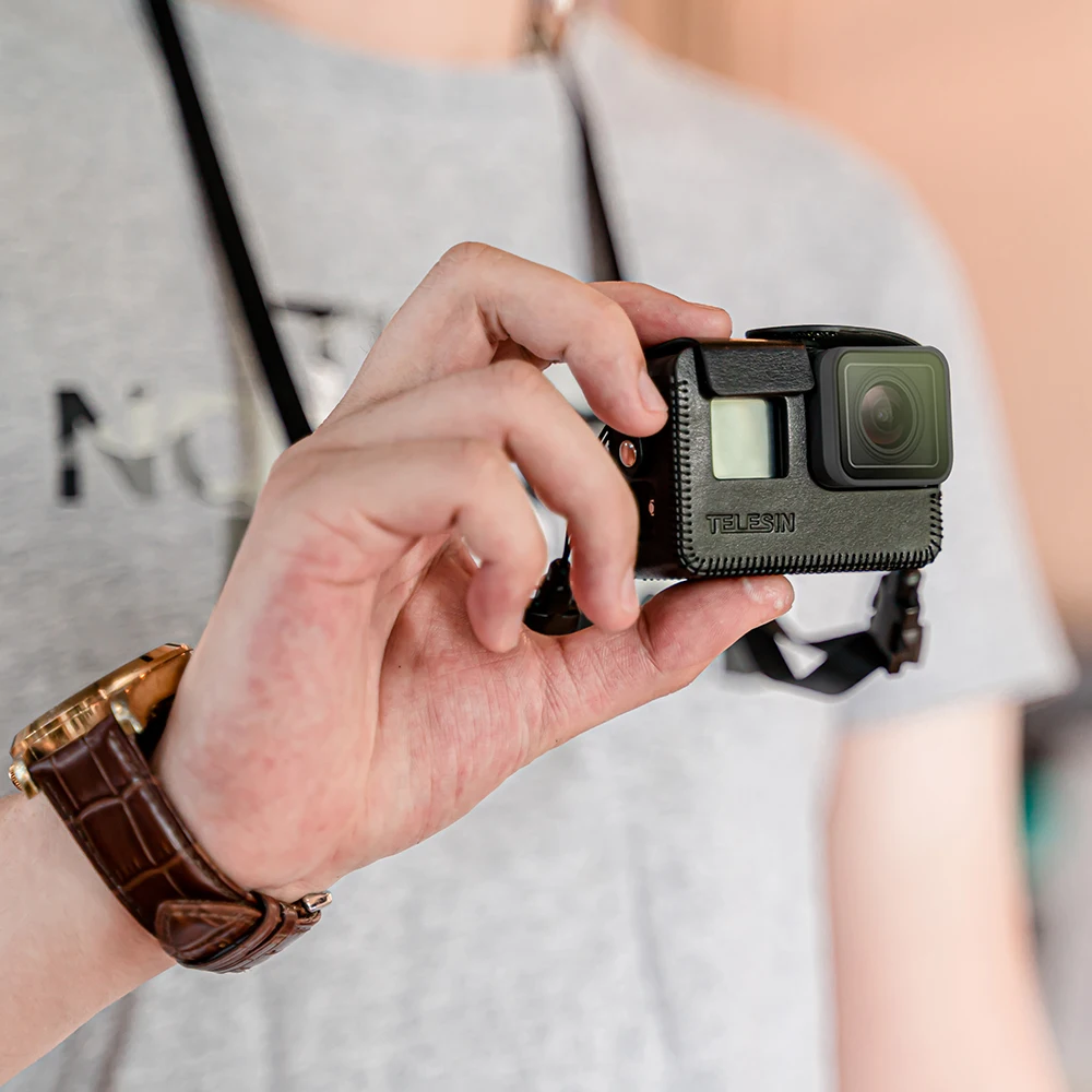 Чехол из ПУ кожи TELESIN для GoPro Hero 8 черная рамка 5 6 7 мини защита черный коричневый с