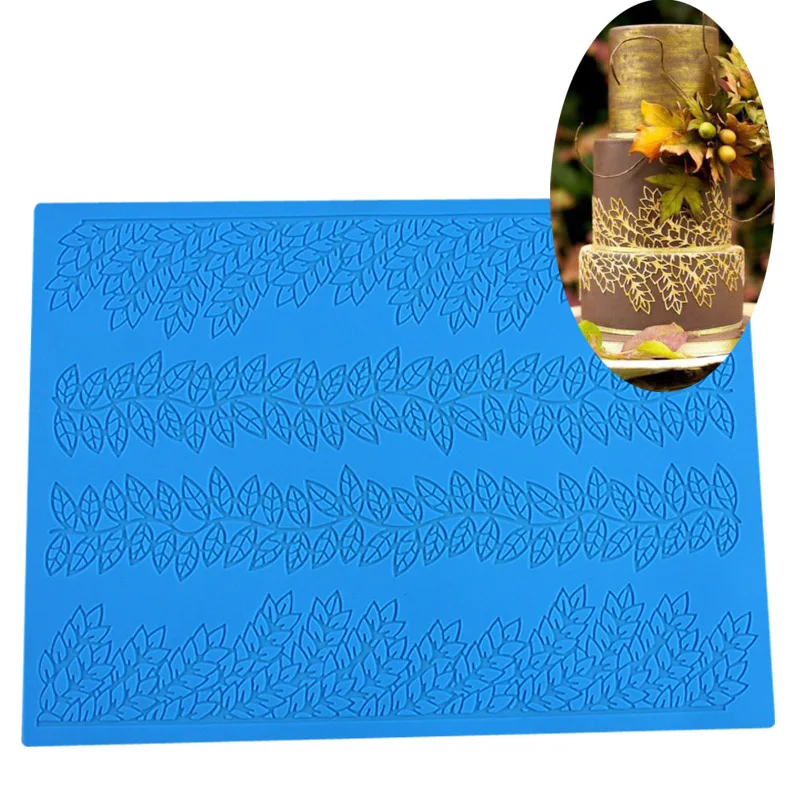 Flower Leaf Pattern Silicone Mold Cake Lace Embossed Molds Sugar Mat Decorating Tool Embossing Fondant | Дом и сад