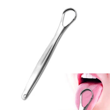 

Toothbrush Scraper Healthy Stainless Steel Tongue Cleaner Safe Reusable Keep Fresh Breath Oral Brush Tool Silver Practical