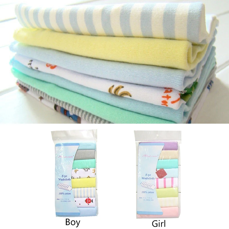 

Multi-function Towels Infant Useing Soft Cotton Towel 8pcs pack Newborn Nursing Towel Baby Washcloth Handkerchief Bathing Towels