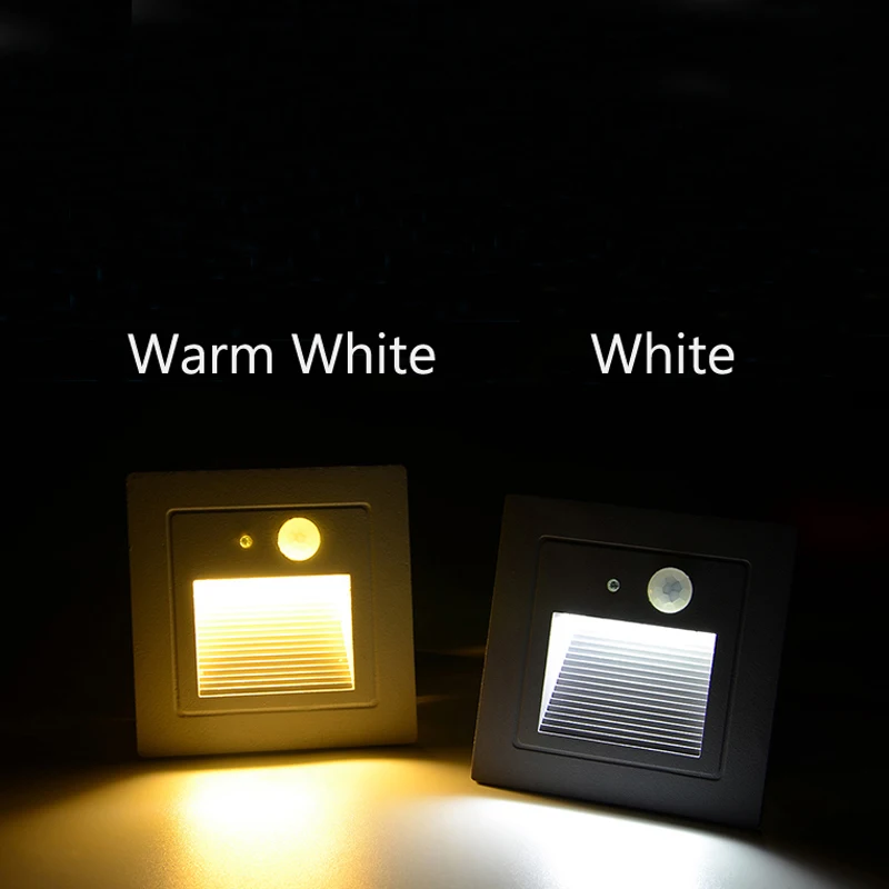 Wall Light Outdoor Porch Light Outdoor Motion Sensor Wall Sconce Led Stair Lights IP65 Step Lamp Recessed Indoor Garden Staircase Decks Pathway Yard Lighting