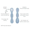 Customizable Logo Baby Food Spoon Silicone Meal Spoon Soup Rice Porridge Spoon Hollow Wave Point Design Training Grip BPA Free 5