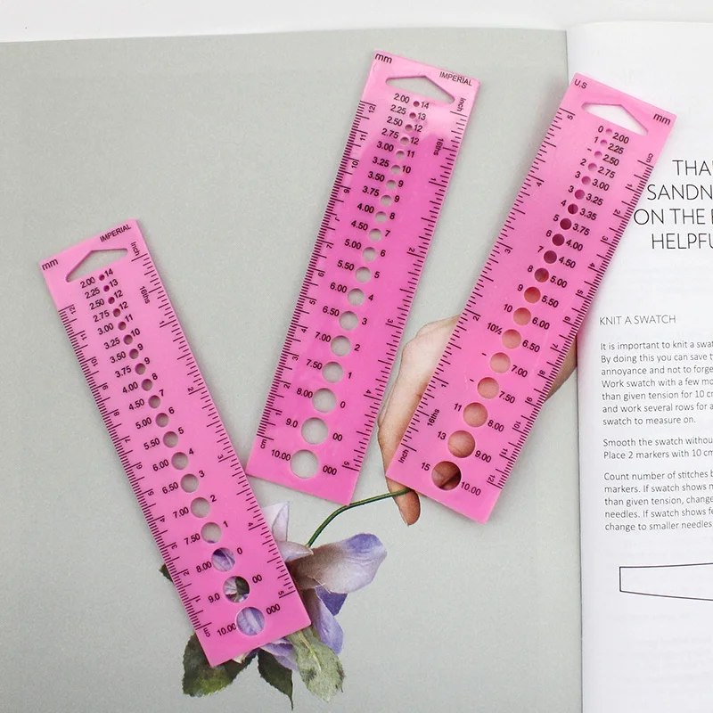 1 stück Stricken Nadel Gauge Größe Marker Kunststoff Linealknitting
