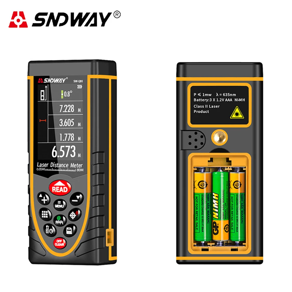 SNDWAY 80 м 120 м 200 м лазерный дальномер перезаряжаемый дальномер trena Лазерная Лента дальномер строение измерительное устройство линейка