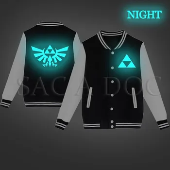 

New Anime The Legend of Zelda Luminous Baseball Jacket Women Men Hip Hop Casual Jacket Coat Autumn Winter Streetwear Clothing