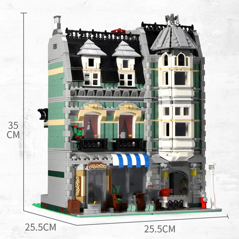 2465 шт. MOC 15008 город улица вид зеленый бакалейщик модель 10185 строительные блоки