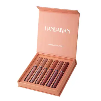 

6 Pcs/set Lip Waterproof Long Lasting Nutritious Velvet Lip Stick Tint Nude Batom Women Big Lip Gloss Moisturizer Plump