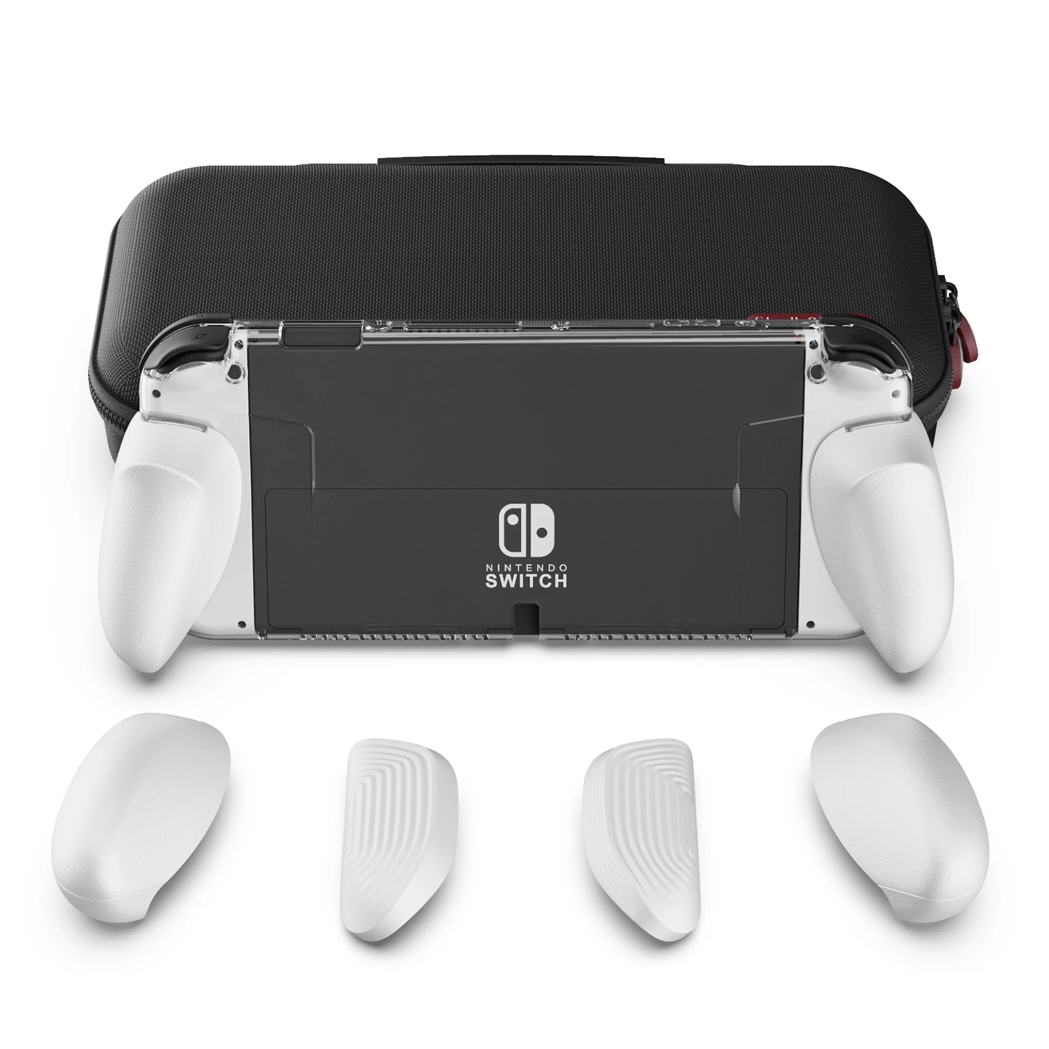 Skull & Co. Gripcase Bundle Oled Dockable Custodia Protettiva Trasparente Custodia Maxcarry Custodia Per Nintendo Switch Oled