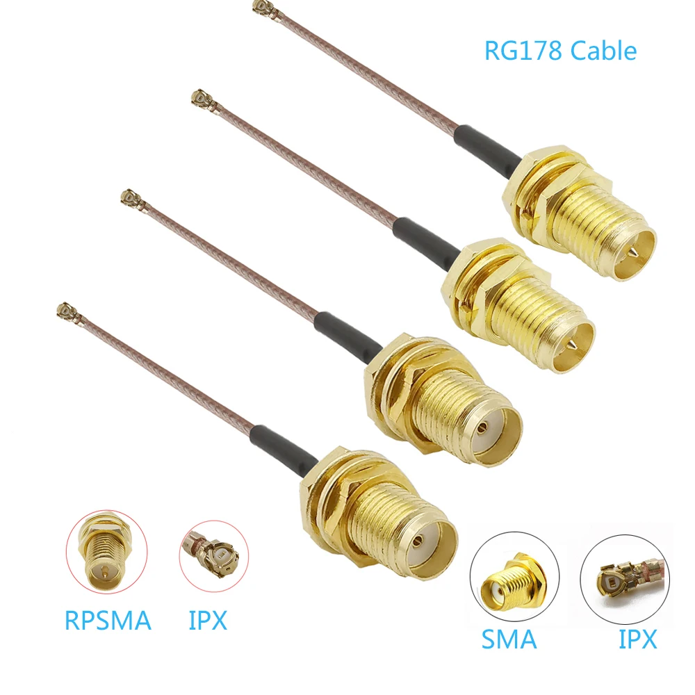 

100Pcs RG178 Converter Cable SMA Female to U.FL/IPX IPEX RG178 Pigtail IPX to RP SMA Antenna Extension Coax Adapter Assembly