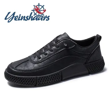 

2020 New Men Casual Natural Leather Lace-Up Classic Breathable Brand Slip On Flat Shoes Bureau Leisure Walk Zapatos De Hombre