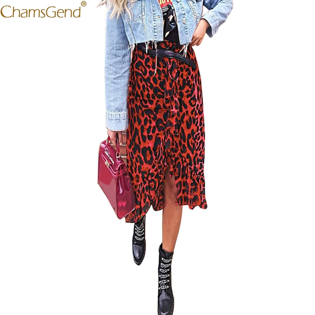 red leopard print skirt