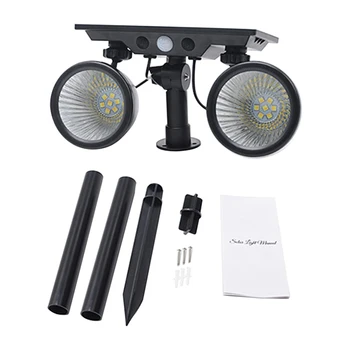 

Spotlight 360 D Egree Adjustable 14 LEDs Outdoor Waterproof Motion Sensor Solar Light Dual Head Pool ABS Walkway Garden 4 Modes