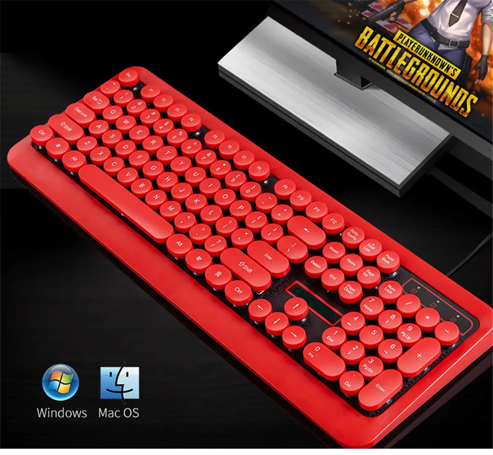 USB Проводная игровая клавиатура RGB Механическая с подсветкой ощущение клавиатуры для Macbook lenovo круглые брелки PC компьютерная клавиатура геймер