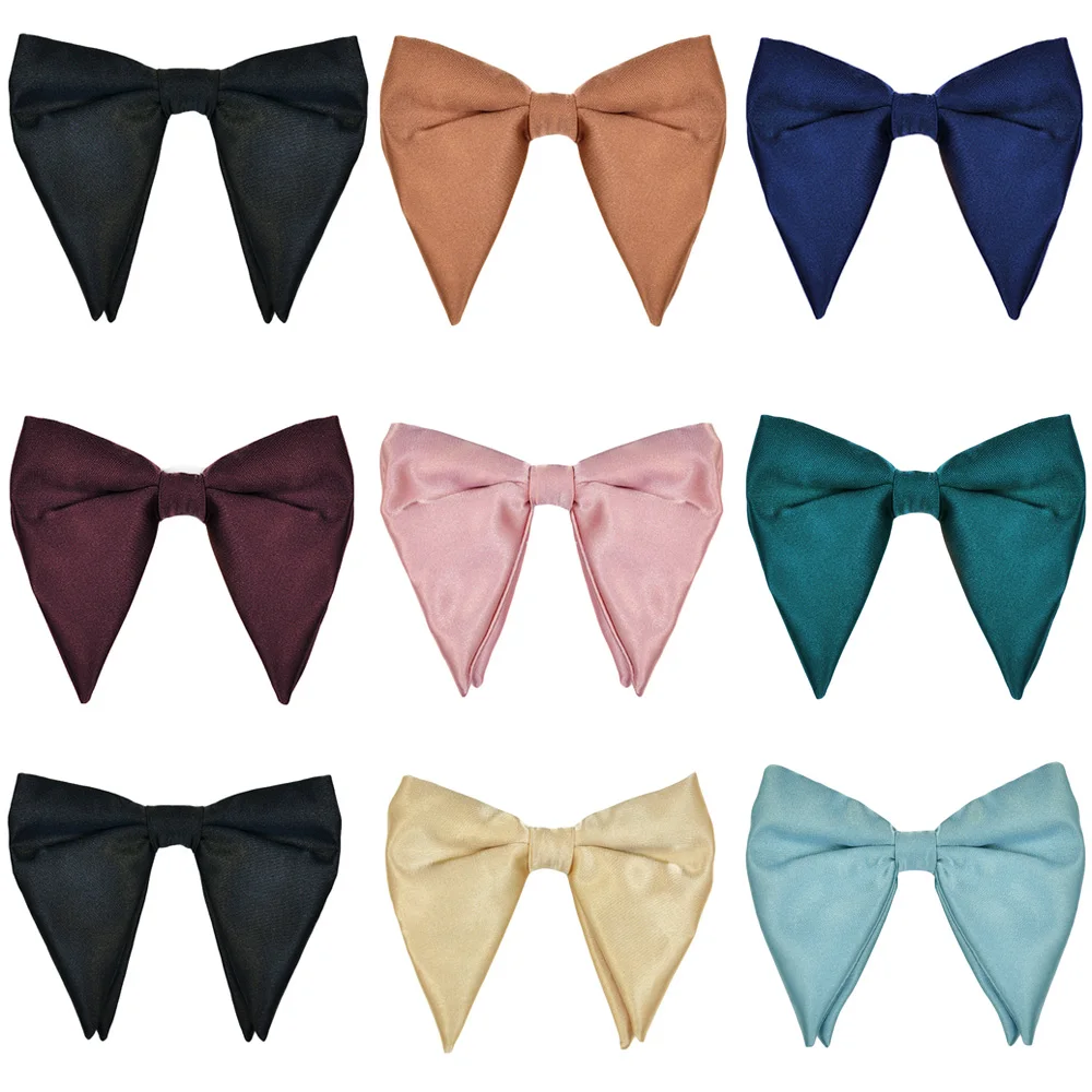 Men Solid Satin Oversized Big Bow Tie Wedding Party Tuxedo Business Bow