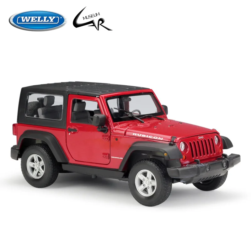 

Welly 1:24 Jeep Wrangler 2007 Close-top Open-top Red/green/white/pink Metal Diecast Rally Scale Car Model Display Collections