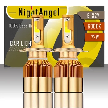 

NightAngel Dual Color 6000K/3000kCar LED Headlights Led Lamp kit H4/9003/HB2 Cob chips Fog Lights With light