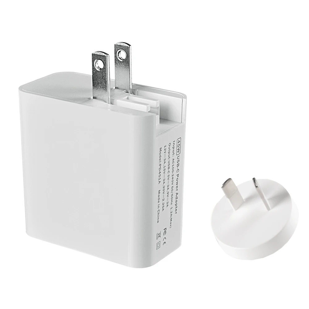 With AU Adapter 45 Вт Быстрая Зарядка адаптер type C PD QC 3,0 USB зарядное устройство для iPhone Macbook для samsung Xiaomi переключатель быстрое настенное зарядное устройство US EU UK AU - Тип штекера: With AU Adapter
