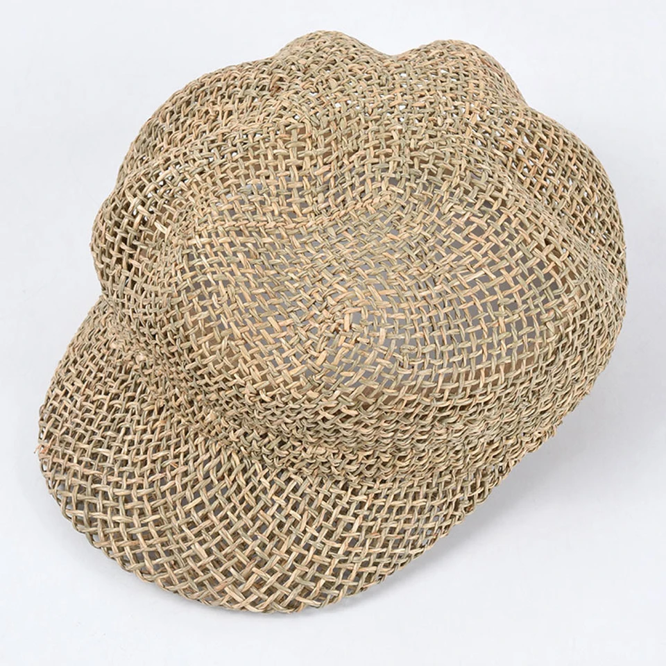 Men Natural Grasses Straw Hat Summer 