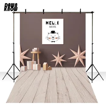 

DAWNKNOW Indoor Photography Background Wood Floor Wall Photocall Polyester Children Backdrops For Wedding Photo Studio lv2239