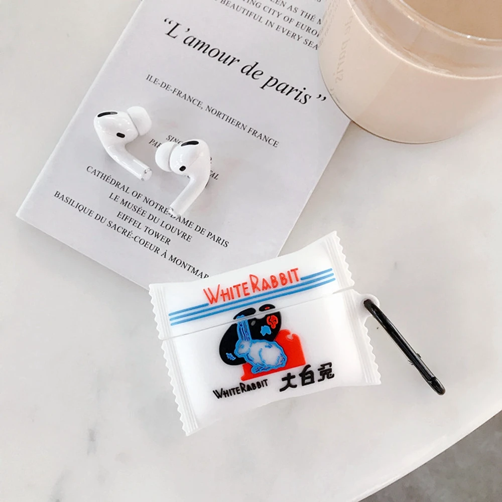 Роскошный чехол с 3D милым рисунком для Airpods Pro, чехол с Белым Кроликом, карамельный чехол, Bluetooth, чехол для наушников, для AirPods 2, силиконовый чехол