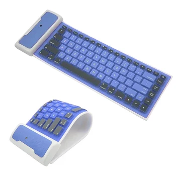 

Phone Computer Laptop Bluetooth Keyboard Removable Portable Wireless Durable Low Noise Foldable Silicone Soft Rechargeable