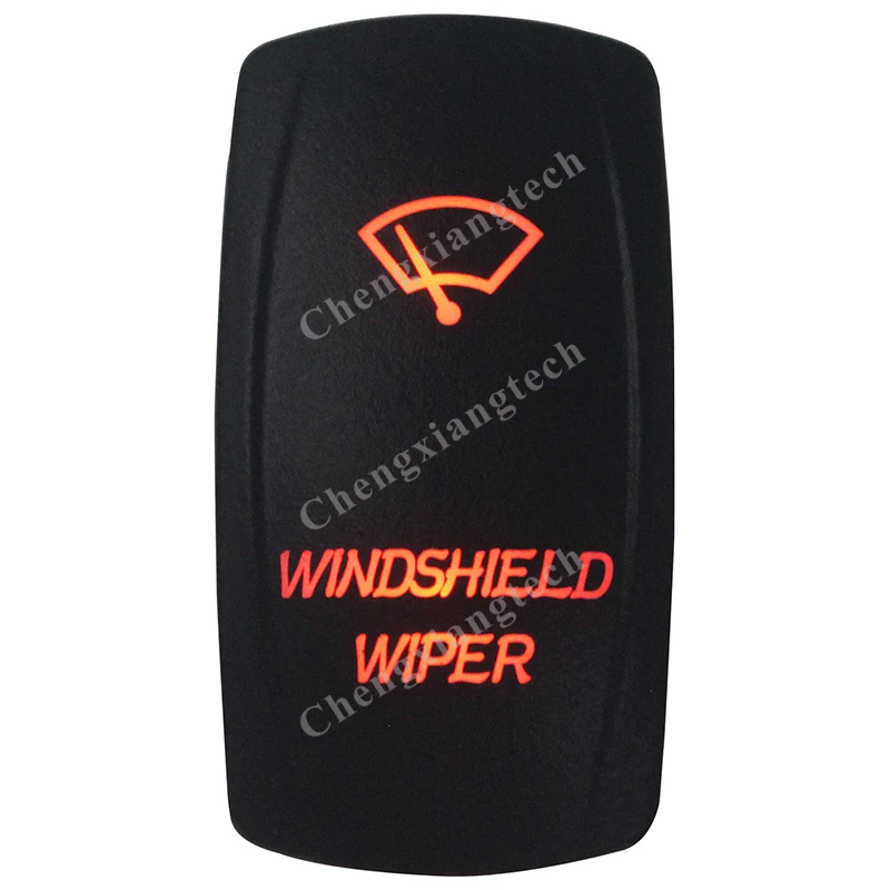 Waterproof Ip68 Marine Boat Car Windshield Wiper Rocker Switch On Off, On Off On Orange Led 12v