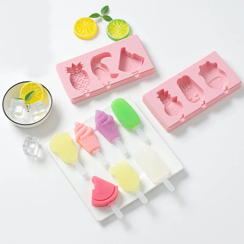 

Cute ice cream mold with lid Silicone Homemade Popsicle mold handmade DIY Popsicle Molds Popsicle Maker lt